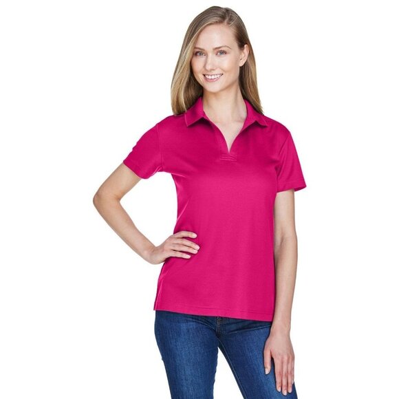 NWT Devon & Jones CrownLux Performance Ladies Plaited Polo - Crown Raspberry Sma - Picture 1 of 8